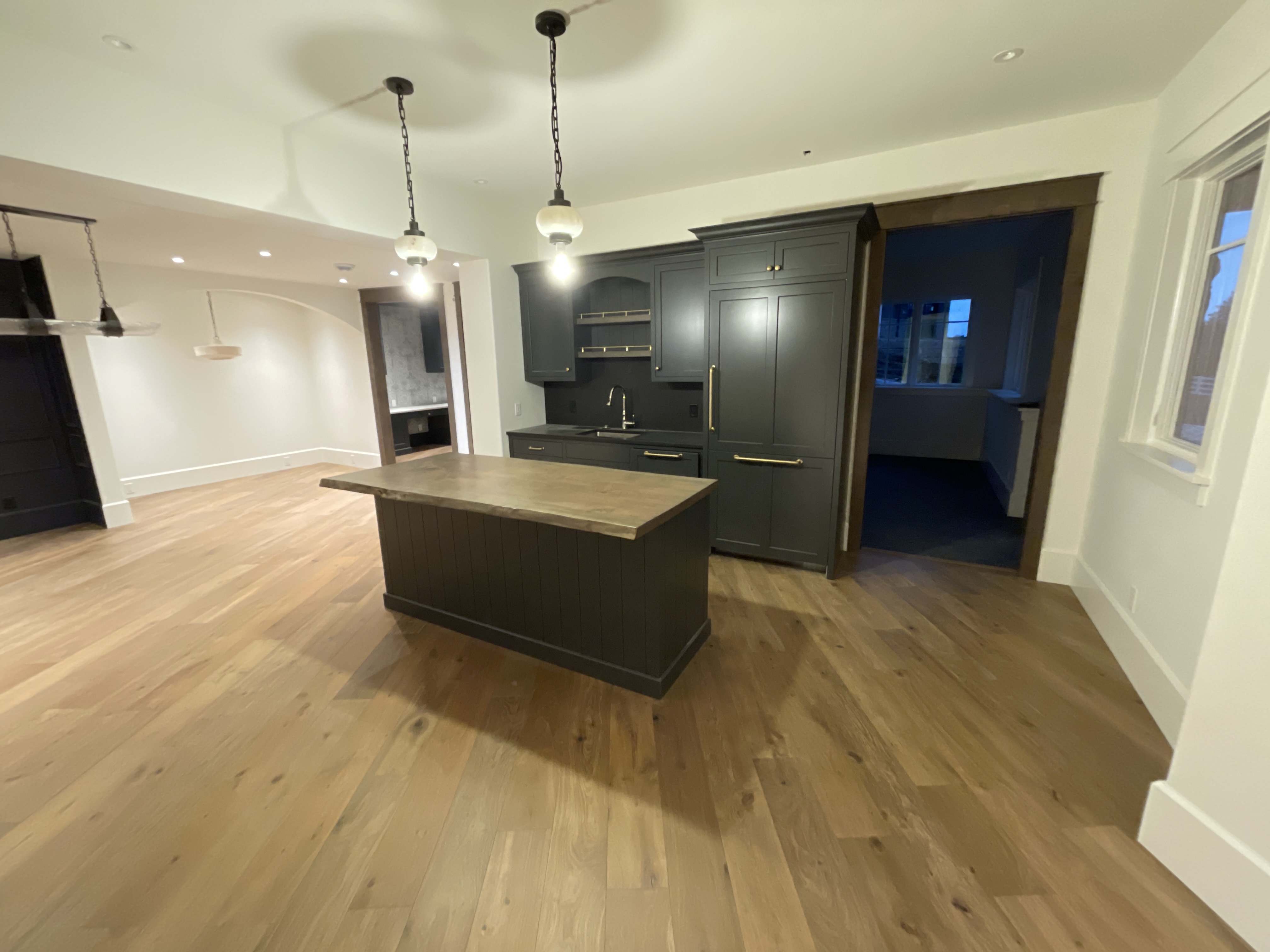 Fred Olivieri Custom Homes Basement Kitchen inspiration black custom millwork