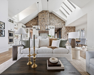 Fred Olivieri Custom Homes Great Room or Living Room inspiration Stone wall