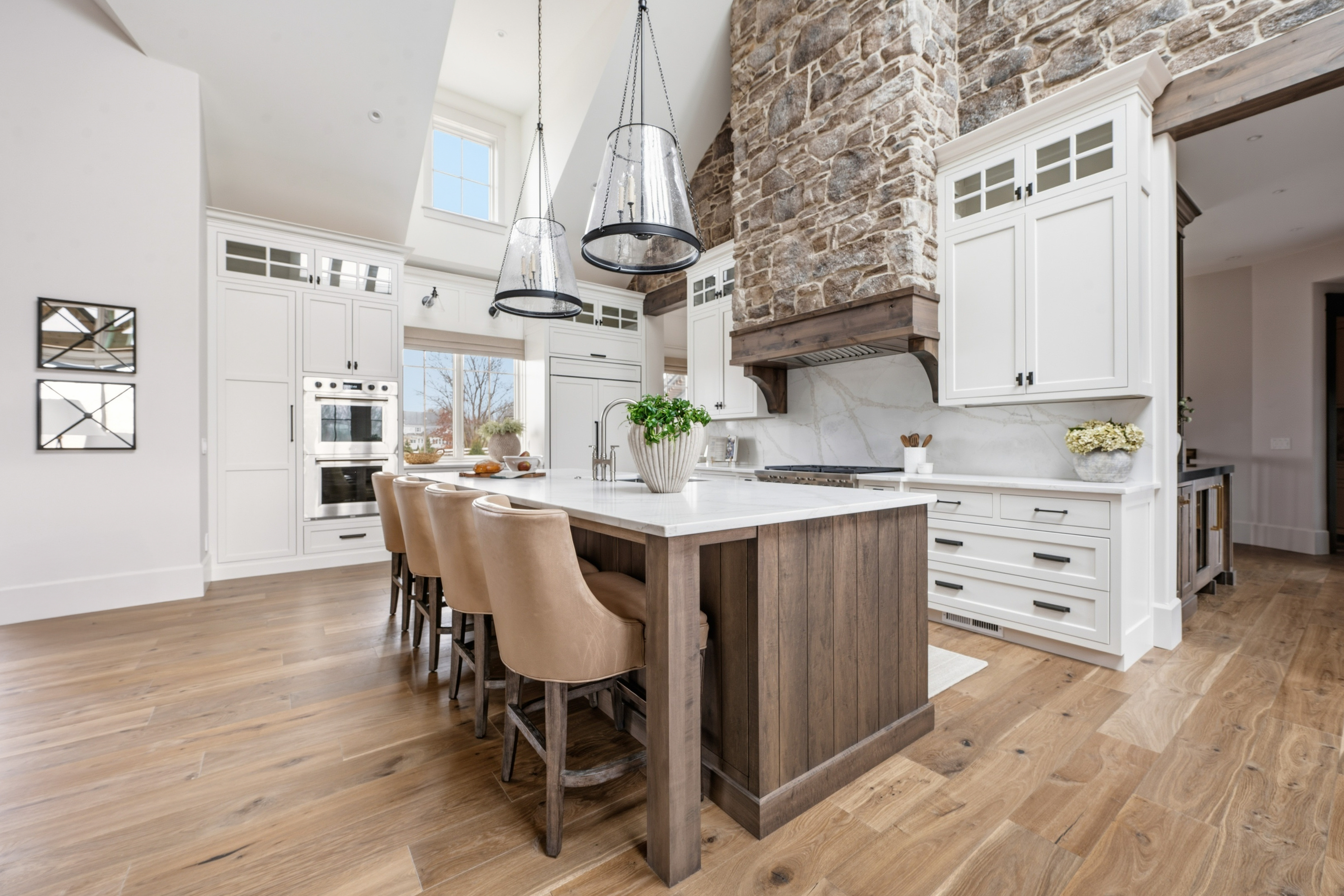 Fred Olivieri Custom Homes Kitchen inspiration Stone Wall in kitchen