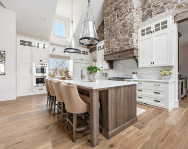 Fred Olivieri Custom Homes Kitchen inspiration Stone Wall in kitchen